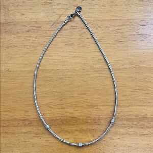 Dyadema Sterling Silver Double Twist Necklace with Cubic Zirconias